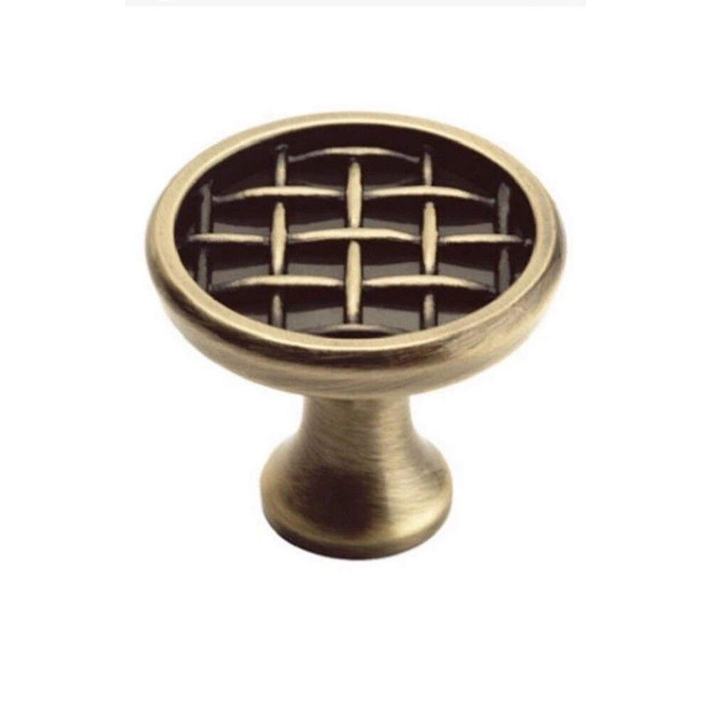 Amerock BP26125-EB Elegant Brass 1 3/8" Weave Cabinet Knob Pulls Lot Of 8 Sealed